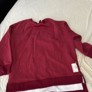 Chic Red and White Long Sleeve Top